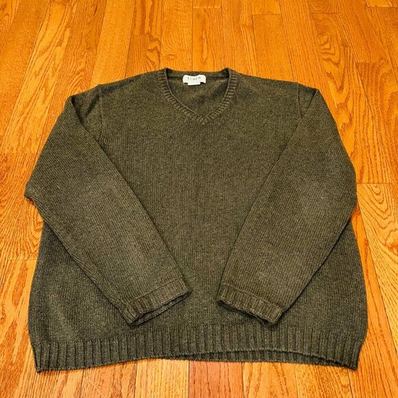 Vintage J Crew 90's Cotton Knit Sweater Men’s Size Large Green Oarsman - Picture 1 of 16
